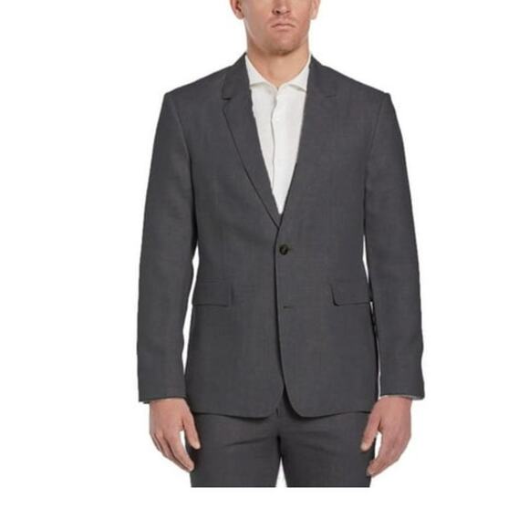 Cubavera Men's Classic-Fit Solid Delave Linen Sport Coat Sz XL- Blackened Pearl - Picture 1 of 7